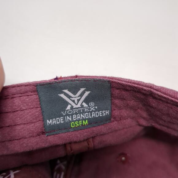 Vortex USA Slideback Baseball Hat Red One Size Adjustable Vent Holes - Picture 9 of 9